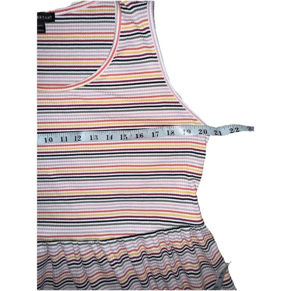 Lane Bryant Striped Peplum Tank Top Sleeveless Ribbed Knit Multi Color 14/16 - Picture 4 of 5